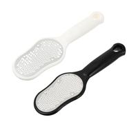 Mobestech Râpe à Pieds en Acier Inoxydable Double Face 2 Pièces Petite Taille avec Couvercles Anti-éclaboussures pour Éliminer Callosités et Peaux Mortes Soin Pédicure Professionnel