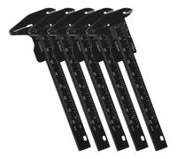 Mobestech Règle à Sourcils en Plastique Noire 80 MM Pied à Coulisse à Double Échelle Outil de Mesure Portable 5 Pièces Instrument Précis pour Maquillage et Tatouage des Sourcils