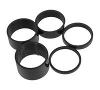 Mobestech Rondelle D'espacement Entretoise de Direction 5 Pièces pour Vélo en Fibre de Carbone, Noire, Remplaçable, Robuste, Résistante à L'usure, pour Vélo de Route et Vtt