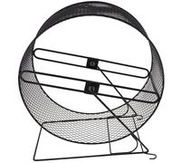 Mobestech Roue d'exercice en Fer Support Intégré Silencieux pour Hamster, Marmotte, Cochon d'Inde Noir 26-28 CM Accessoire pour Animaux de Compagnie