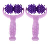 Mobestech Rouleaux de massage à 2 roues portatifs ABS 2pcs, masseur musculaire manuel en forme de Y avec picots, pour soulagement musculaire et à domicile