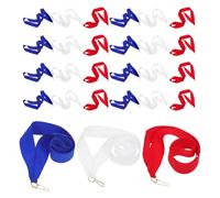 Mobestech Rubans de Médailles 30 Pièces 2,5 X 85 Cm, Lanières avec Clips Triangulaires en Nylon, Couleurs Rouge, Bleu et Blanc, Cordons pour Récompenses Sportives, Cérémonies Scolaires