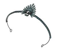 Mobestech Serrage-Tête Gothique Noir et Vert en Strass avec Tête de Mort Couronne de Festival Légère pour Halloween Bijou Décoratif pour Fêtes et Cosplay Tiare Reine Gothique pour