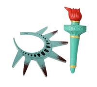 Mobestech Serre-tête Statue Liberté Couronne et Torche Ajustable pour Garçon Fille et Adultes Accessoire Déguisement Halloween et Fêtes Patriotiques