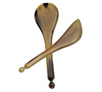 Mobestech Set de 2 Stylo de Massage pour Points D'acupuncture Visage et Yeux en Corne de Yak Naturel Léger et Lisse, pour Voyager ou Se Détendre en Regardant la Télévision