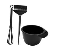 Mobestech Set Outils Coloration Cheveux Comprenant Bol Mélangeur Pinceau Salon Pratique et Bâton Agitateur pour Teinture Maison Facile et Uniforme Noir Réutilisable