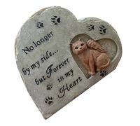 Mobestech Statue Commémorative pour Chat Résine Cœur Ange Pierre Tombale Décorative pour Jardin Extérieur Souvenir Tendre pour Animal de Compagnie Disparu