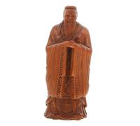 Mobestech Statue Confucius Sculpté Bois Ornement Unique Décor Classique pour Maison et Bureau
