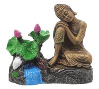 Mobestech Statue de Bouddha en Résine pour Aquarium, Petite Figurine Méditative Décorative, Ornement Solide et Facile à Nettoyer, Décoration Intérieure Traditionnelle pour Poisson