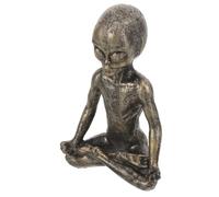 Mobestech Statue Résine Décoration de Bureau de Salon Figurine de Yoga Extraterrestre Design Unique pour Zen Accessoire Original Légèrement Transportable