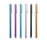 Mobestech Stylet Capacitif pour Écran Tactile Lot de 6 avec Pointe en Fibre Résistante aux Rayures Corps en Alliage et Aluminium Compatible Téléphone et Tablette et Compact pour Dessiner et Écrire