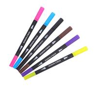 Mobestech Stylo à Impression Comestible Double Pointe 6pcs, Marqueurs Alimentaires en Plastique pour Décoration de Gâteaux et Biscuits, Pointe Fine 0,4mm et Pinceau 1-4mm, pour Pâtisserie