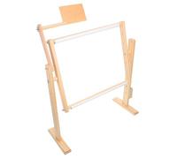Mobestech Support de Cadre de Broderie Réglable en Bois, Pied Rotatif 360° | Finition Lisse Beige, Travail sans Mains, Hauteur Ajustable pour Tapisserie et Ateliers Professionnels