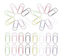 Mobestech Trombones Plastifiés Multicolores Larges 50 Mm, Lot de 80 Pièces, Pinces à Papier Épaisses pour Organisation de Documents, Clips de Bureau pour Classement et Tri Efficaces