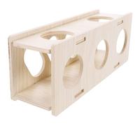 Mobestech Tunnel Bois pour Hamster Exploration avec Cachette Amusante Accessoire pour Cage de Petits Animaux et Tube Sensoriel