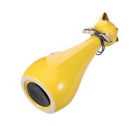 Mobestech Urne Funéraire pour Chat en Céramique Jaune, Figurine de Chat Décorative Portable, Protection Longue Durée, pour Exposition à Domicile Bureau
