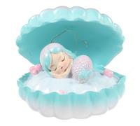 Mobestech Veilleuse Coquillage LED Bleue en Résine Lampe de Chevet Sirène Compacte Lumière Douce Décorative pour Chambre Veilleuse Créative et Esthétique Éclairage Nuit Cosy