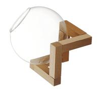 Mobestech Verre à Cocktail Transparent Avec Support Bois Tasse Créative Verre Pour Bar Fête Et Maison Design Original Forme De Boule