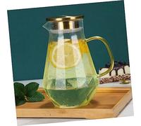 Mobestech Verre Pitcher avec Couvercle et Bec Verseur Carafe Multi Usage Résistante Au Chaleur Kettle pour Eau Froide Jus Thé et Lait Capacité pour Cuisine et Maison