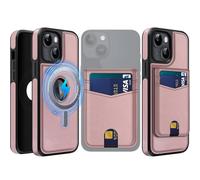 MOBESV 2 in 1 Coque en Cuir pour iPhone 13 avec Portefeuille Support, Étui Magnétique Compatible avec MagSafe, Housse avec Porte Cartes Élégant (Rose)