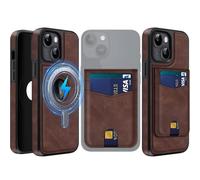 MOBESV 2 in 1 Coque en Cuir pour iPhone 14 Plus avec Portefeuille Support, Étui Magnétique Compatible avec MagSafe, Housse avec Porte Cartes Élégant (Marron foncé)