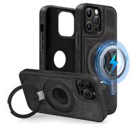 MOBESV Coque en Cuir avec Support [Logo View] pour iPhone 13 Pro Max 6,7 Pouces, Étui en Cuir Magnétique Compatible avec MagSafe, Housse Fin Classique et Élégant (Noir)