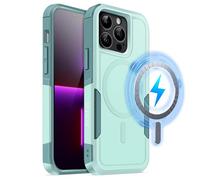 MOBESV Coque Magnétique pour iPhone 13 Pro 6,1 Pouces, Étui Compatible avec MagSafe, Housse de Téléphone Antichoc Mat Satiné (Vert Menthe)