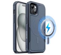 MOBESV Coque Magnétique pour iPhone 14 Plus/iPhone 15 Plus 6,7 Pouces, Étui Compatible avec MagSafe, Housse de Téléphone Antichoc Mat Satiné (Bleu Royal)
