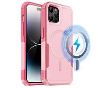 MOBESV Coque Magnétique pour iPhone 14 Pro 6,1 Pouces, Étui Compatible avec MagSafe, Housse de Téléphone Antichoc Mat Satiné (Rose)