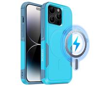 MOBESV Coque Magnétique pour iPhone 14 Pro Max 6,7 Pouces, Étui Compatible avec MagSafe, Housse de Téléphone Antichoc Mat Satiné (Bleu Clair)
