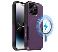 MOBESV Coque Magnétique pour iPhone 14 Pro Max 6,7 Pouces, Étui Compatible avec MagSafe, Housse de Téléphone Antichoc Mat Satiné (Bordeaux)