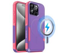 MOBESV Coque Magnétique pour iPhone 15 Pro Max 6,7 Pouces, Étui Compatible avec MagSafe, Housse de Téléphone Antichoc Mat Satiné (Violet pâle)
