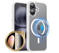 MOBESV Coque Magnétique pour iPhone 16 6,1 Pouces avec Commande de l'appareil Photo, Étui Compatible avec MagSafe, Etui Translucide Mat Arrière Housse Fine Antichoc (Translucide)