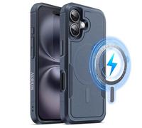 MOBESV Coque Magnétique pour iPhone 16 6,1 Pouces, Étui Compatible avec MagSafe, Housse de Téléphone Antichoc Mat Satiné (Bleu Royal)