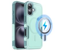 MOBESV Coque Magnétique pour iPhone 16 6,1 Pouces, Étui Compatible avec MagSafe, Housse de Téléphone Antichoc Mat Satiné (Vert Menthe)