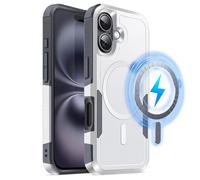 MOBESV Coque Magnétique pour iPhone 16 6,1 Pouces, Étui Compatible avec MagSafe, Housse de Téléphone Antichoc Mat Satiné (Blanc)