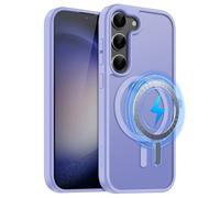 MOBESV Coque Magnétique pour Samsung Galaxy S23 6,2 Pouces, Étui Compatible avec MagSafe, Etui Translucide Mat Arrière Housse Fine Antichoc (Violet Clair)