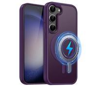MOBESV Coque Magnétique pour Samsung Galaxy S23 6,2 Pouces, Étui Compatible avec MagSafe, Etui Translucide Mat Arrière Housse Fine Antichoc (Violet)