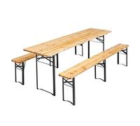 MobEventPro Ensemble Brasserie Table et bancs en Bois pliants 218 cm