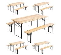 MobEventPro Lot de 5 Ensembles Table Brasserie et bancs Bois 177x80x76cm