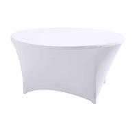 MOBEVENTPRO- Nappe housse élastique pour table ronde 180cm blanche