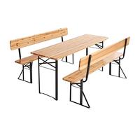 MobEventPro Set Brasserie avec Table 180 cm et bancs avec Dossier