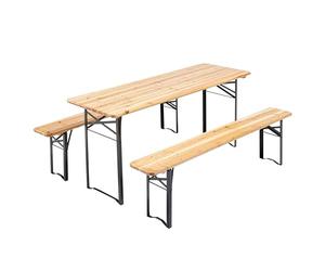 MobEventPro Set de Table et bancs Brasserie en Bois 180 cm