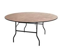 MOBEVENTPRO- Table pliante ronde en bois 10 places 170cm buffet traiteur - 170cm x 76cm x 170cm