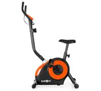 KLAR FIT MOBI-FX-250 - Vélo d'appartement, Home-Trainer, Vélo Fitness, Vélo Cardio, Ordinateur d'entraînement, Pulsomètre intégré, 8 Niveaux de résistance réglables, Forme Ergonomique, Noir-Orange