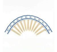 Mobi Lock 120 Pièces de Pics à Cocktail avec Drapeau d’Israël - 6,5 cm (2,5 po) Cure-Dents en Bambou avec Mini-Drapeaux - Pics de décoration pour Amuse-bouches et Boissons