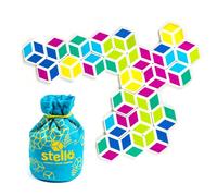Mobi Stello Jeu d'association de couleurs - Jeu familial de tuiles, activités d'apprentissage de carreaux en plastique coloré pour enfants de 5 ans et plus, 48 carreaux et plus de 5 façons de jouer