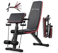 Mobiclinic®, Banc musculation, Bandes de Résistance, Pliable | Réglable Sur 8 Positions, Développé Couché, Entraînement Complet, Salle de Sport à Domicile, Planefit