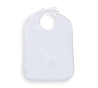 Mobiclinic, Bavoir pour adultes, Personnes âgées, 65 x 45 cm, Réutilisable, De marque espagnole, Protège-vêtements, Tablier, Imperméable, Lavable, Avec poche, Taille unique, Couleur blanche