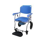 Mobiclinic®, Chaise Percée Adulte, Pliable, 3 en 1, Seau Amovible de 6,5 L, Accoudoirs et Repose-pieds, Douche et WC, Toilettes Portables, Roues avec Frein, Antidérapante, Légère, Aluminium, Babor